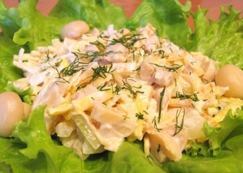 Sēņu salāti ar olu