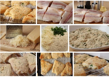 Rīvmaizē un Parmas sierā panēta zivs fileja